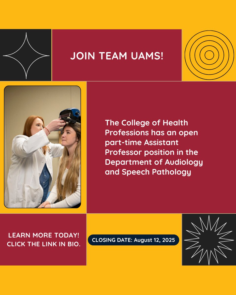 Open Assistant Professor position in the Department of Audiology and Speech Pathology Department. Click here to learn more: tinyurl.com/mr2v8u87
