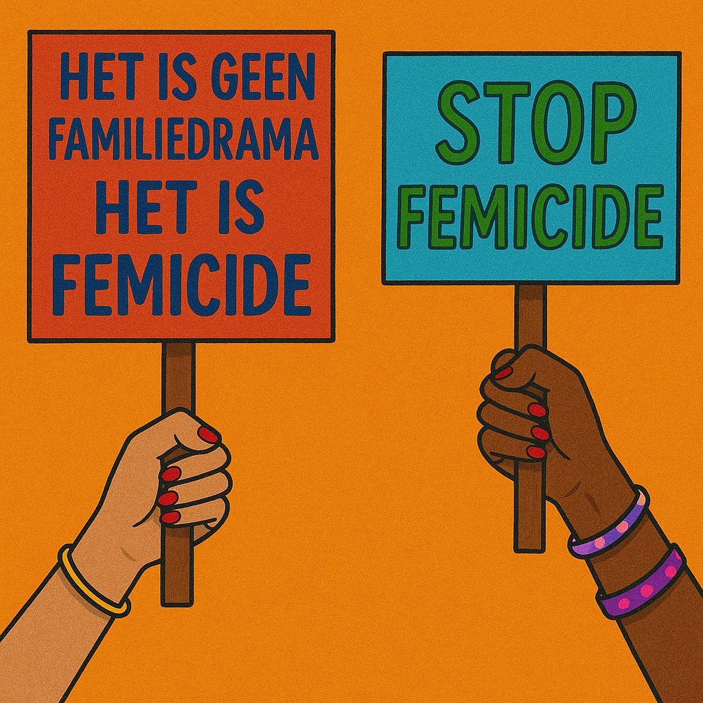 Laten we #HetIsGeenFamiliedrama groot maken. Ik ben het echt spuug en spuug zat dat er gem. elke 8 dagen een vrouw vermoord wordt in Nederland (nu weer Gouda) door een partner, ex-partner of iemand die hen begeert en we dat bagatelliseren. Geen drama, gewoon moord: #Femicide!