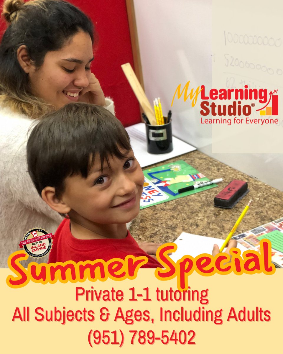 My_Learn_Studio's tweet image. Summer Special - My Learning Studio
Try us out this summer with special pricing.💵💵  6 hours for Preschool - 8th grade is $197, and high school to adults is $257.   What a deal for private 1-1, all subjects!  
Sessions must be paid in full (cash, check, Zelle, or Venmo)