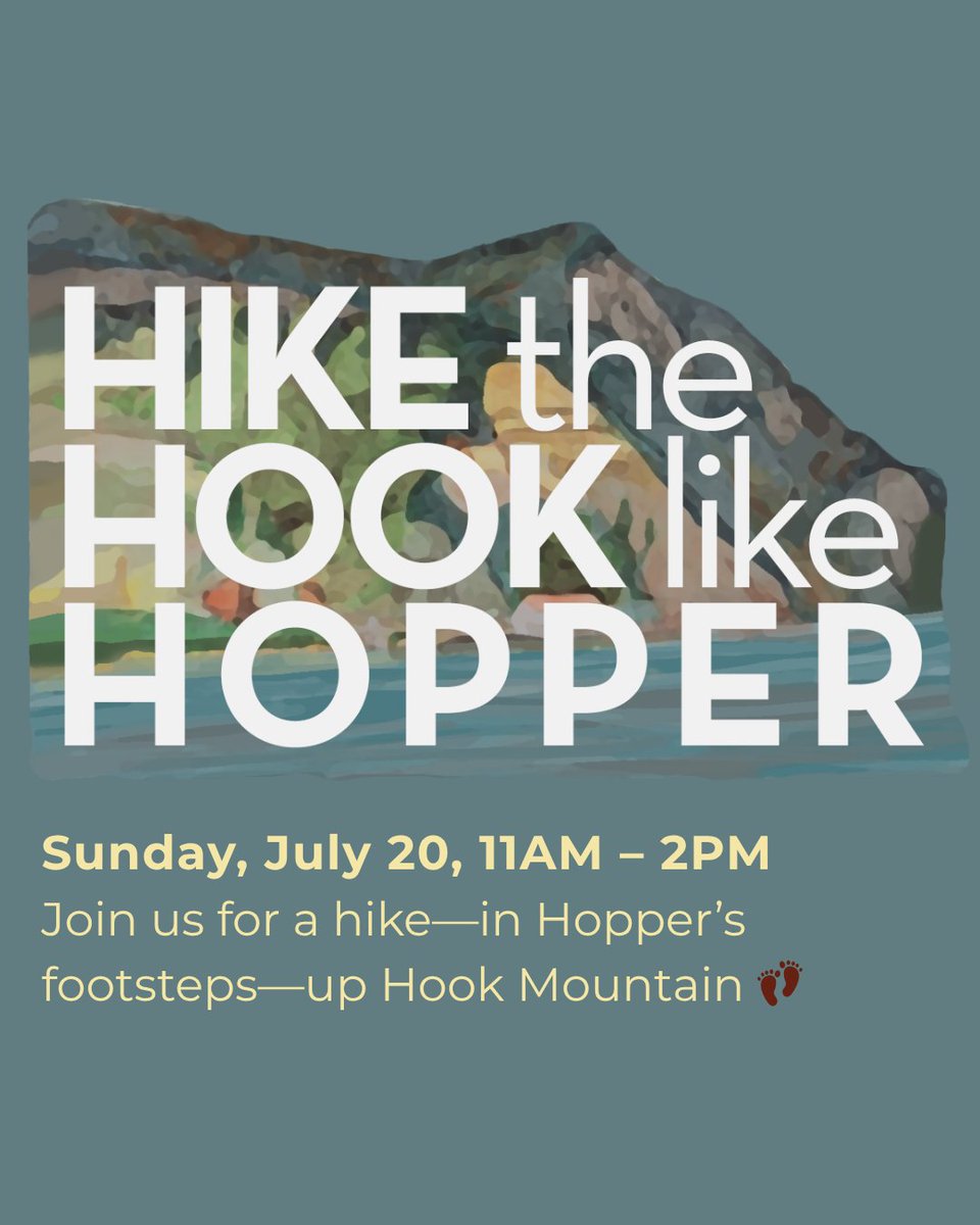 🥾🌄 Join us 7/19 at 10 AM for a guided hike through the scenic trails that Edward Hopper once walked at Hook Mountain, culminating in a picnic (bring your own) at the summit or below at Marydell Faith &amp; Life Center.
🎟️ Tix: Member &amp; household discounts
edwardhopperhouse.org/birthday-weeke…