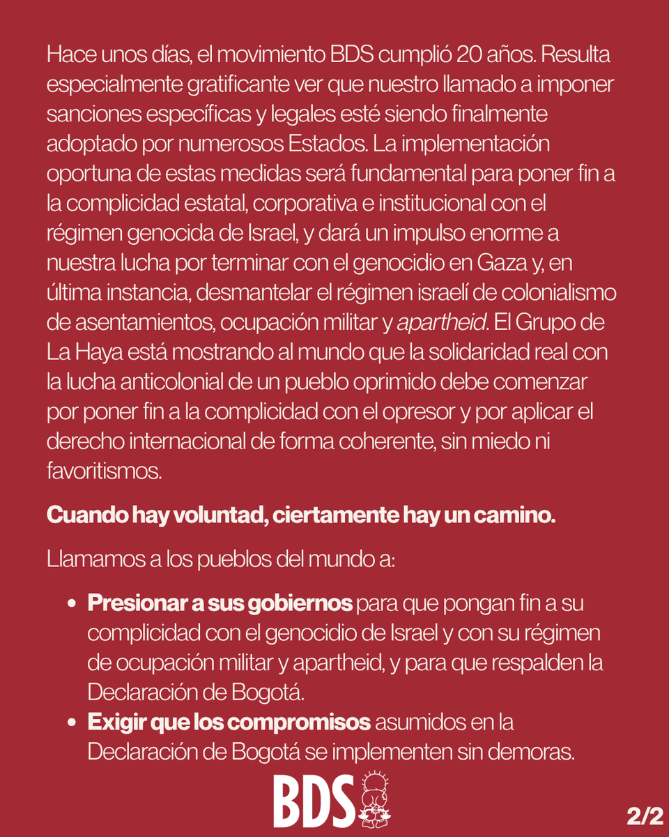 MovimientoBDS's tweet image. Giro histórico en Bogotá: Estados se comprometen a terminar con la complicidad y exigir rendición de cuentas.