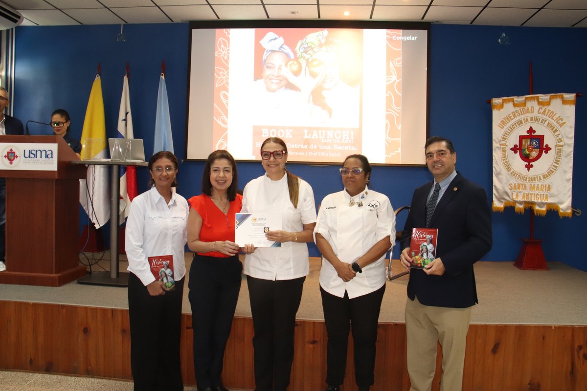 USMApanama's tweet image. Hoy se llevó a cabo el lanzamiento de Historias detrás de una receta junto a la Chef Paola Meneses, la Chef Fifita Bichili. 🎉🎉
Felicitamos a las chefs por su dedicación y compromiso en este proyecto que rescata nuestras tradiciones culinarias.
#yosoyusma #usmapanama…