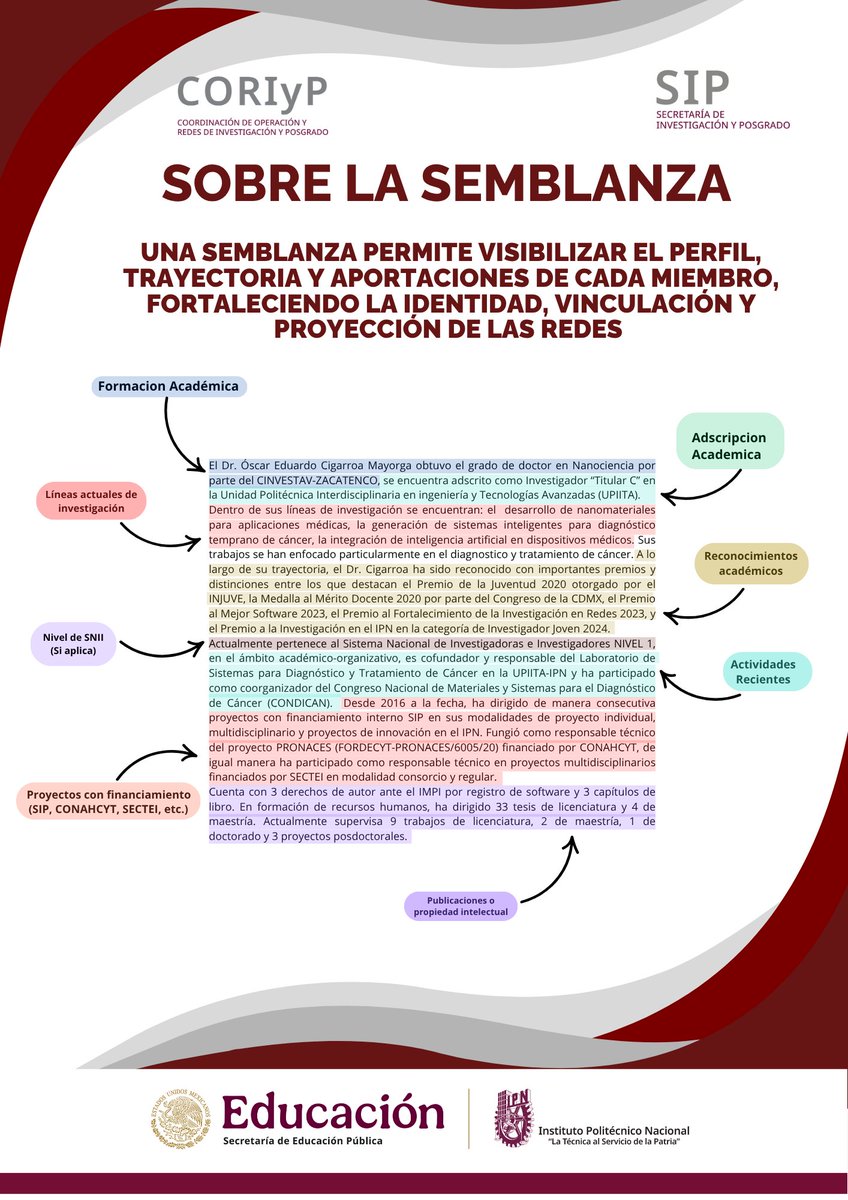📷 La semblanza visibiliza tu perfil, trayectoria y aportaciones, fortaleciendo la identidad colectiva de las redes del IPN.Da clic aquí para llenar el formulario: forms.gle/b886TRaPuUhjYS…

#CORIyP #RedesIPN #SemblanzaGuinda #InvestigaciónIPN #IdentidadPolitécnica #SIP #IPN