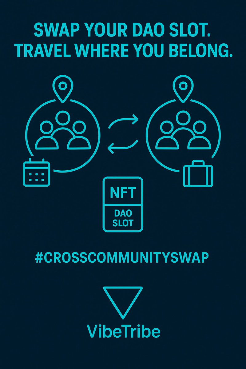 Joined the wrong travel DAO? 🧳
Want Goa but stuck with Manali gang? 😩
No stress — just swap your DAO slot like an NFT 🎟️↔️🎟️
 One click. One vibe. All on-chain.
#CrossCommunitySwap #VibeTribe #Fair3Hackathon #HackQuest #Web3Travel #TBnB #DAO #NFT
👉 hackquest.io/projects/Tech-…