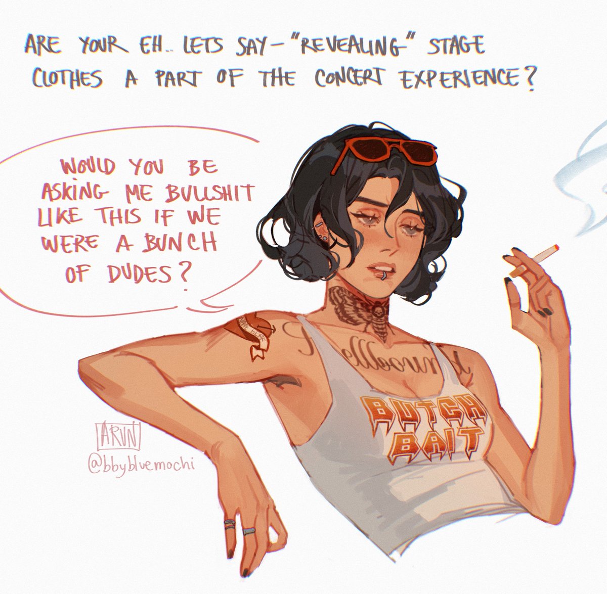 the rock band AU really got me thinking about the misogyny my OCs would have faced if they really were in a rock band in the late 70s/early 80s