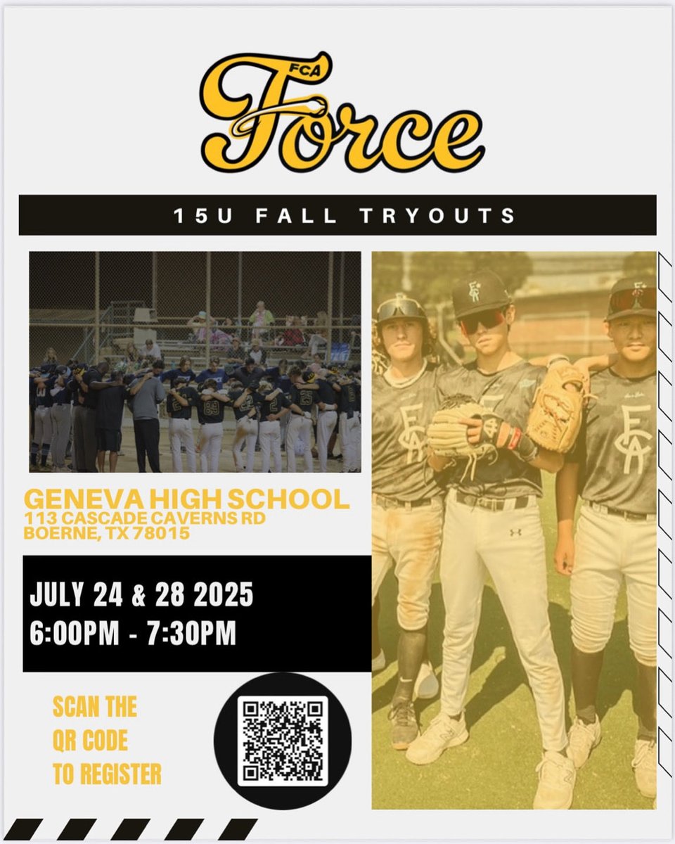 FCA Force 15U tryouts. RSVP: alamofca.org/15-u-fall-tryo…