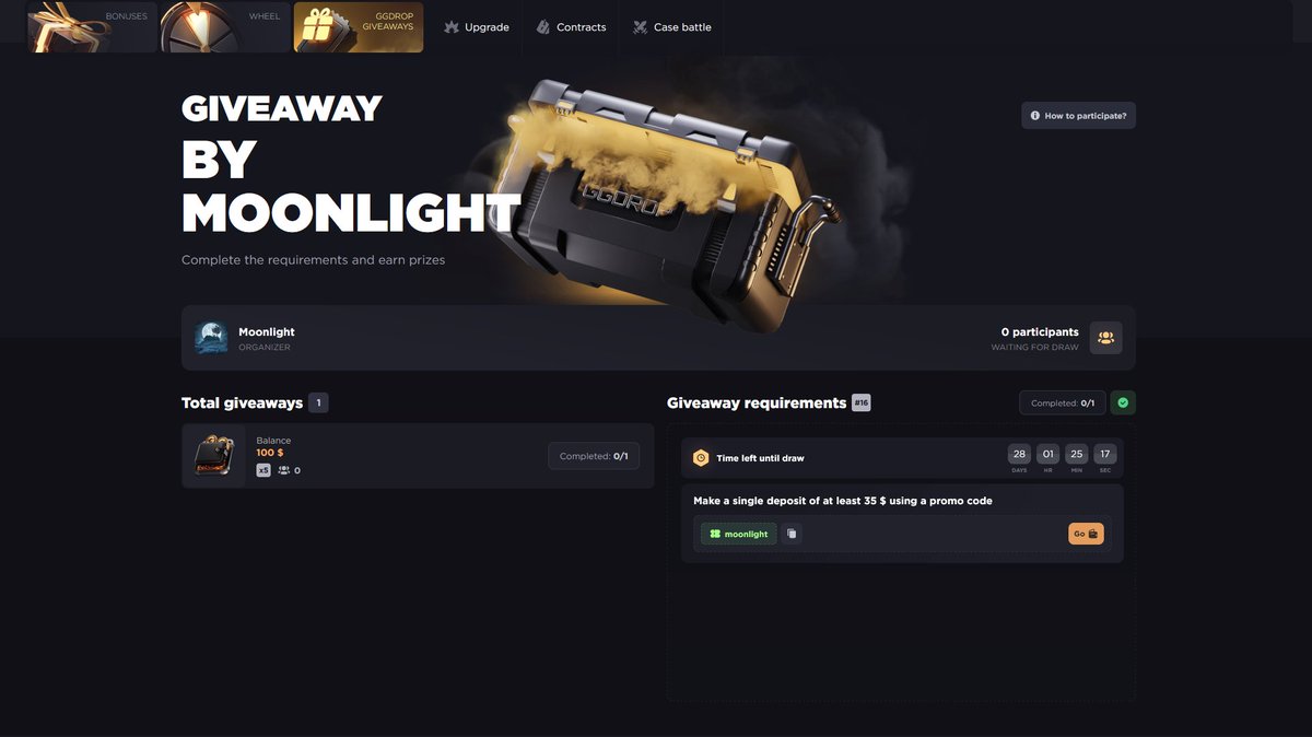 🔥$500 GGDrop Giveaway is LIVE! 
💰5 Winners x $100 each

📢To enter:
✅Use promo code MOONLIGHT
✅Or use my promo code link:
ggdrop.art/moonlight
✅Make a $35+ deposit in a single payment
✅You're automatically entered!
🎁 Track giveaway: ggdrop.com/giveaway/moonl…

💸$50 Random