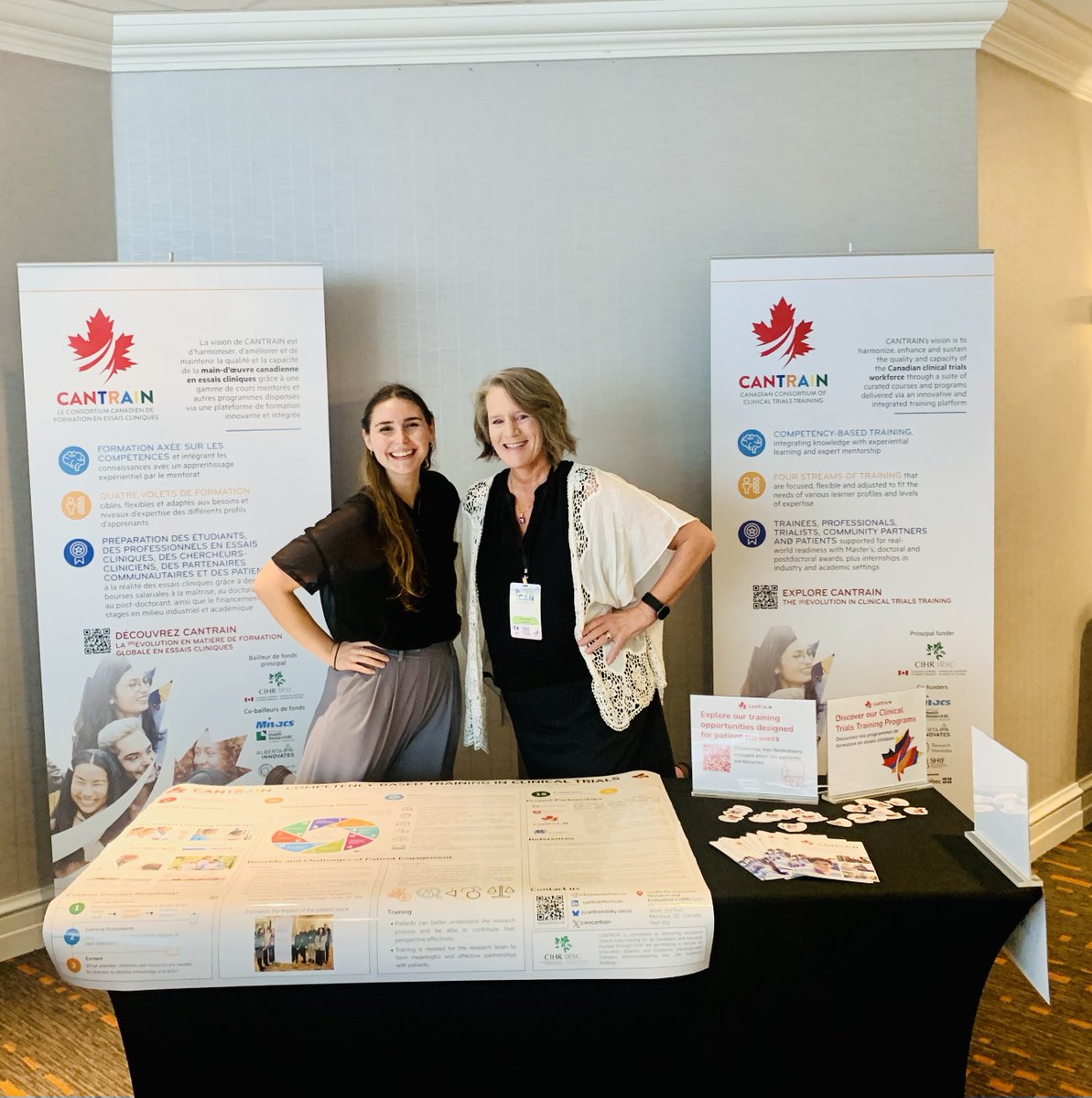 Brooke &amp; Linda are proudly representing CANTRAIN at #iCAN #Summit2025 in Montréal — hosting our table + sharing insights at “Ask the Experts: Careers in Healthcare.” We're learning, connecting &amp; amplifying patient voices in clinical trials! 👋 #YouthVoicesInResearch