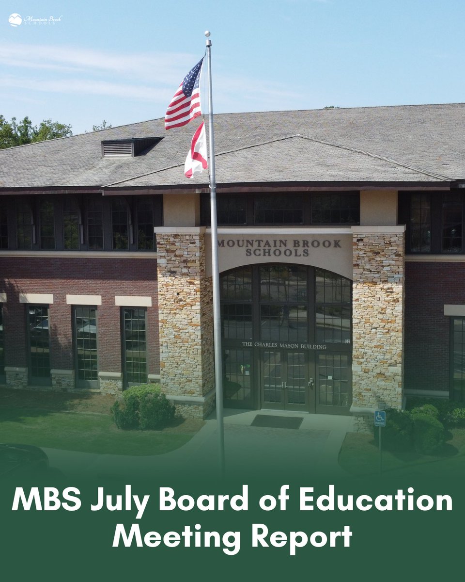mtnbrookschools's tweet image. Our July Board of Education meeting took place earlier this week. Take a look back at the meeting report by visiting our website.
—> mtnbrook.k12.al.us/12154?articleI…
