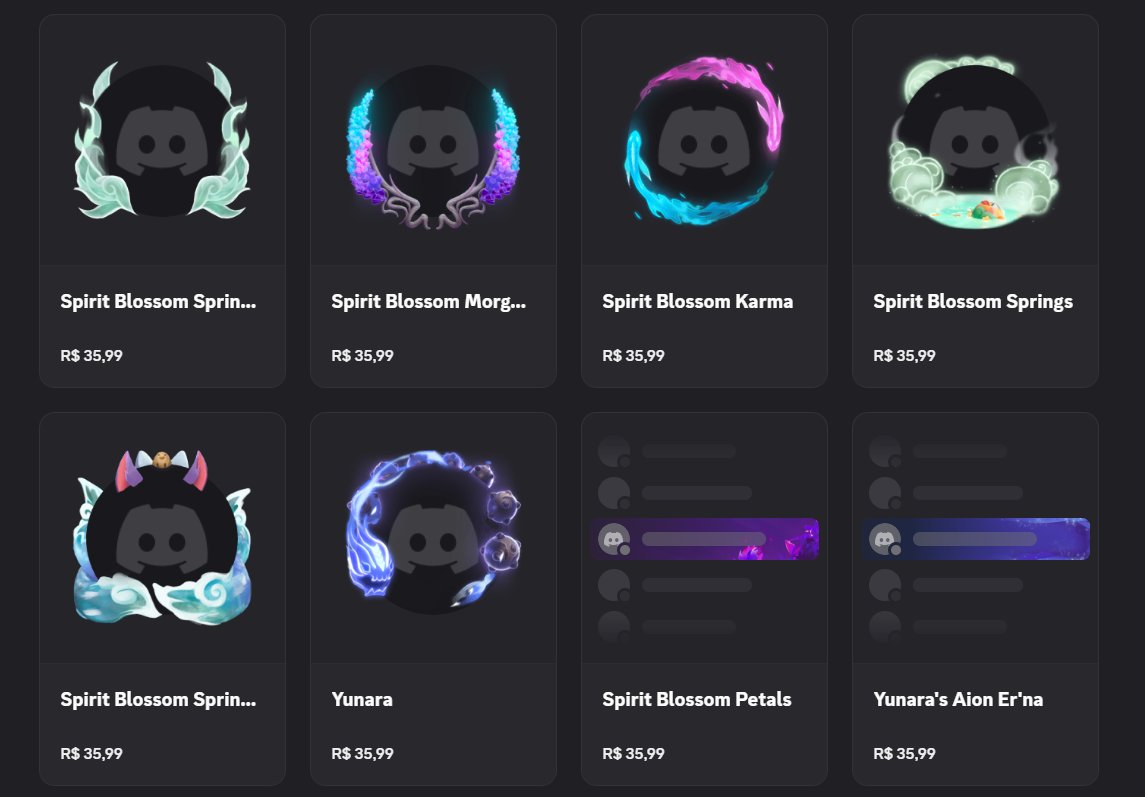 NewAzkaryan's tweet image. League of Legends x Discord 🪷
A Coleção de Além do Florescer Espiritual para o Discord está disponível
-» Temático de Ahri e Sett Termas do Florescer
-» Temático de Yunara
-» Temático de Karma, Morgana e Zed Florescer Espiritual