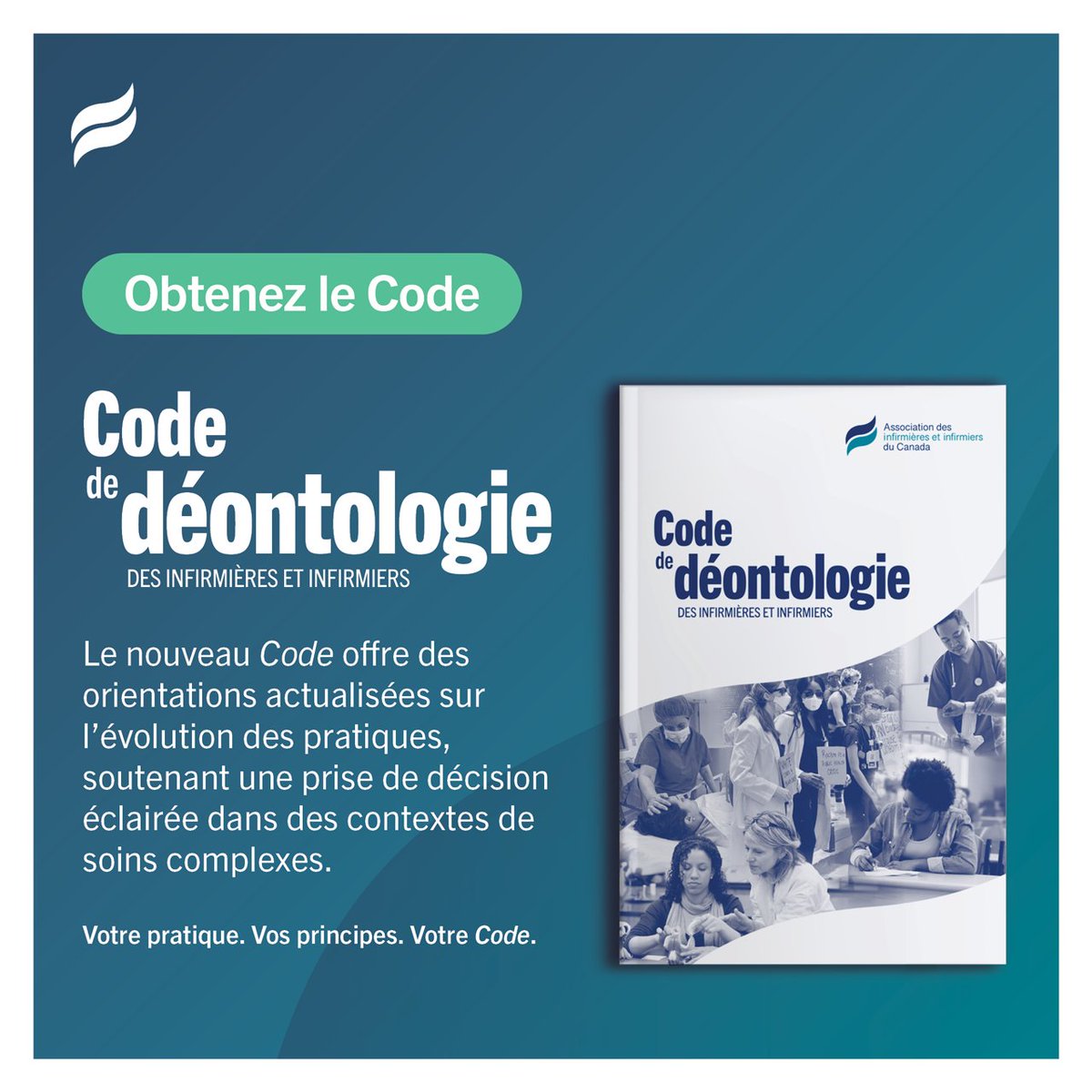 Canadian Nurses Association (@canadanurses) on Twitter photo La profession infirmière change, comme son fondement éthique. 
Lancé le 14 juillet, le nouveau Code de déontologie des infirmières et infirmiers aborde les réalités de la pratique moderne, y compris les valeurs comme la réconciliation, le leadership et le bien-être du personnel La profession infirmière change, comme son fondement éthique. 
Lancé le 14 juillet, le nouveau Code de déontologie des infirmières et infirmiers aborde les réalités de la pratique moderne, y compris les valeurs comme la réconciliation, le leadership et le bien-être du personnel