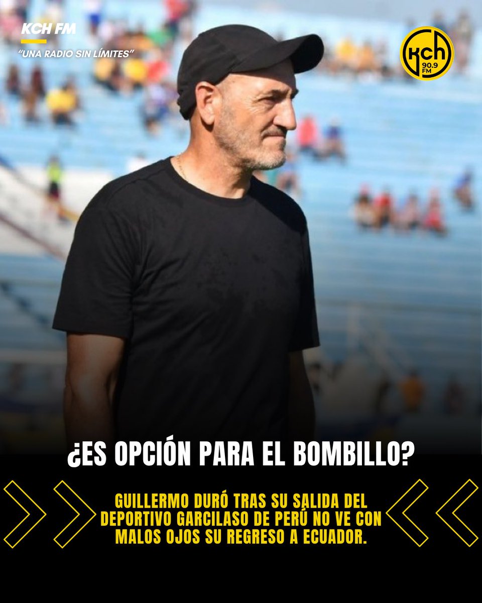 kchradio's tweet photo. ⌛️🔵⚡️¿VUELVE A LA LIGAPRO?🔵⚡️

Guillermo Duró 🇦🇷 tras su salida del Deportivo Garcilaso de Perú 🇵🇪 no ve con malos ojos su regreso a Ecuador 🇪🇨 

Sobre dirigir a Emelec⚡️ dijo:

“Es un equipo grande, claro que me gustaría. Ojalá me den la oportunidad”.

Vía @sguerrab90 https://t.co/TkUiCI4CgG