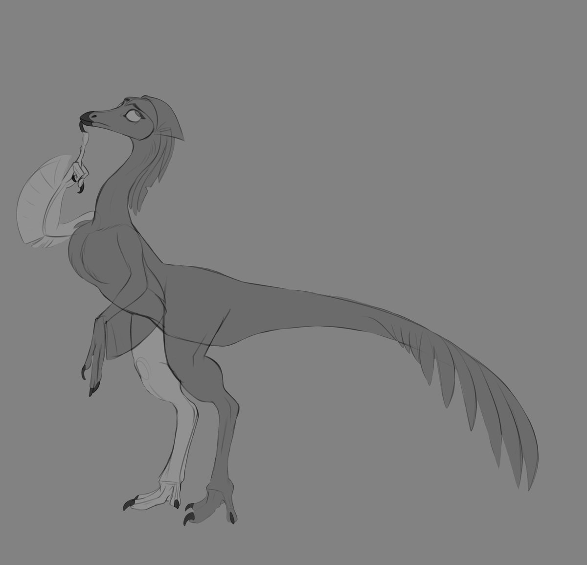 dinodanicus's tweet image. The process for my #Lindsay #ornithomimus commission.
#prehistoric #dinosaur #paleoart #paleontology #characterdesign #cartoon #process