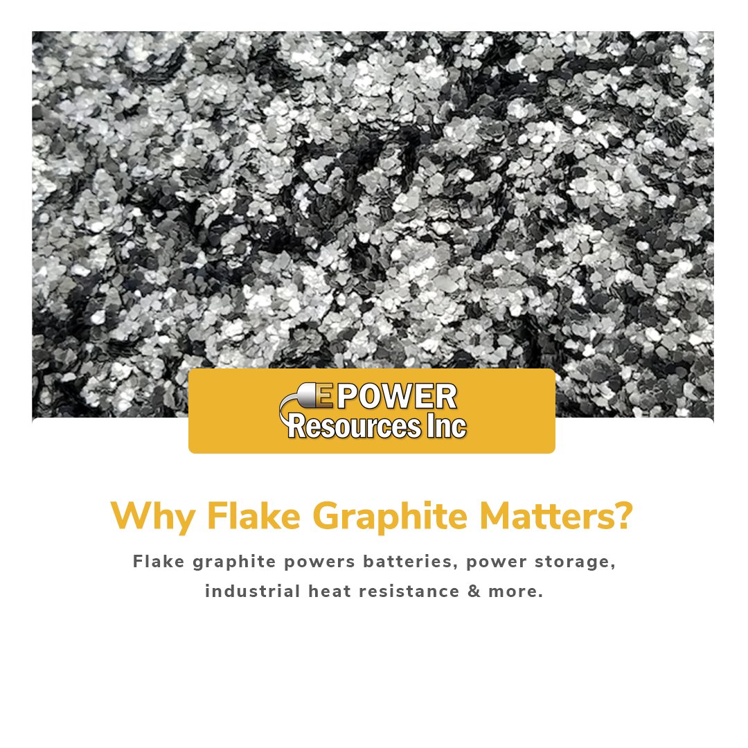 🔋 #FlakeGraphite is essential for batteries, electric power storage, industrial heat applications, and even strategic defense systems, making it one of the most versatile minerals of the modern world. ✨

👉 Learn more about how <a href="/EPower_Res/">EPower_Res</a> 
#GraphiteFacts #FlakeGraphite