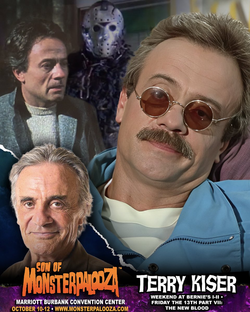 MONSTERPALOOZA1's tweet image. WEEKEND AT BERNIES I-II… FRIDAY THE 13TH PART VII: THE NEW BLOOD… STREAM…
TERRY KISER will be at Son of Monsterpalooza this October 10-12 at The Marriott Burbank Convention Center & Hotel!
GET YOUR TICKETS IN ADVANCE!
For tickets visit ➨
eventbrite.com/e/son-of-monst…
