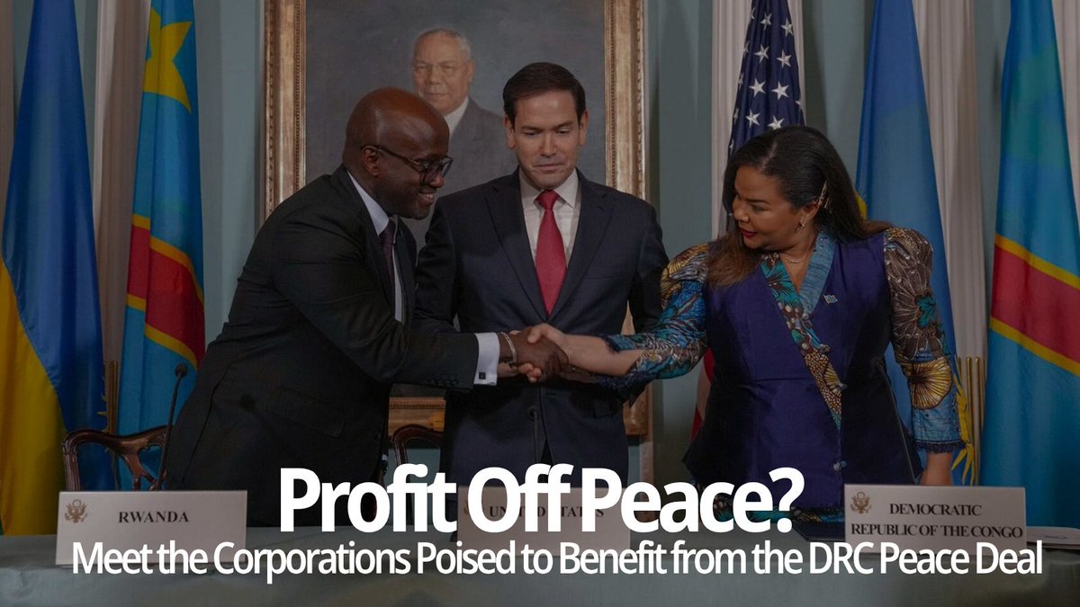 EYES ON CONGO #FREECONGO (@eyesoncongo) on Twitter photo <a href="/realDonaldTrump/">Donald J. Trump</a> 's #DRCongo-#Rwanda deal is not about peace but securing profit for Western financial interests.
Meet the billionaire oligarchs, corporate behemoths & Trump associates set to profit from exploiting the DRC’s mineral wealth.
New Policy Brief: <a href="/realDonaldTrump/">Donald J. Trump</a> 's #DRCongo-#Rwanda deal is not about peace but securing profit for Western financial interests.
Meet the billionaire oligarchs, corporate behemoths & Trump associates set to profit from exploiting the DRC’s mineral wealth.
New Policy Brief: