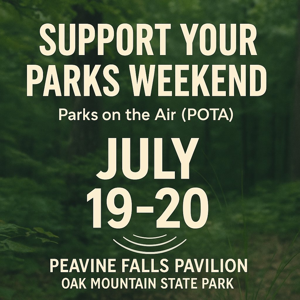 🌳📷 Support Your Parks Weekend! We’re activating a local park with portable HF gear NEXT weekend, July 19 &amp; 20! Activators &amp; Hunters—join the fun, make QSOs, and log the mission! Share your setup &amp; tag us! #POTA #HamRadio #PortableOperations #W4SHL #SCARC