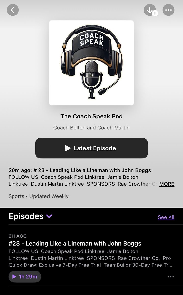 coachspeak_pod's tweet image. We had RSS feed issues yesterday. Episode #23 is officially on Apple Podcasts!
youtu.be/5i-ByUuAbF8?si…
