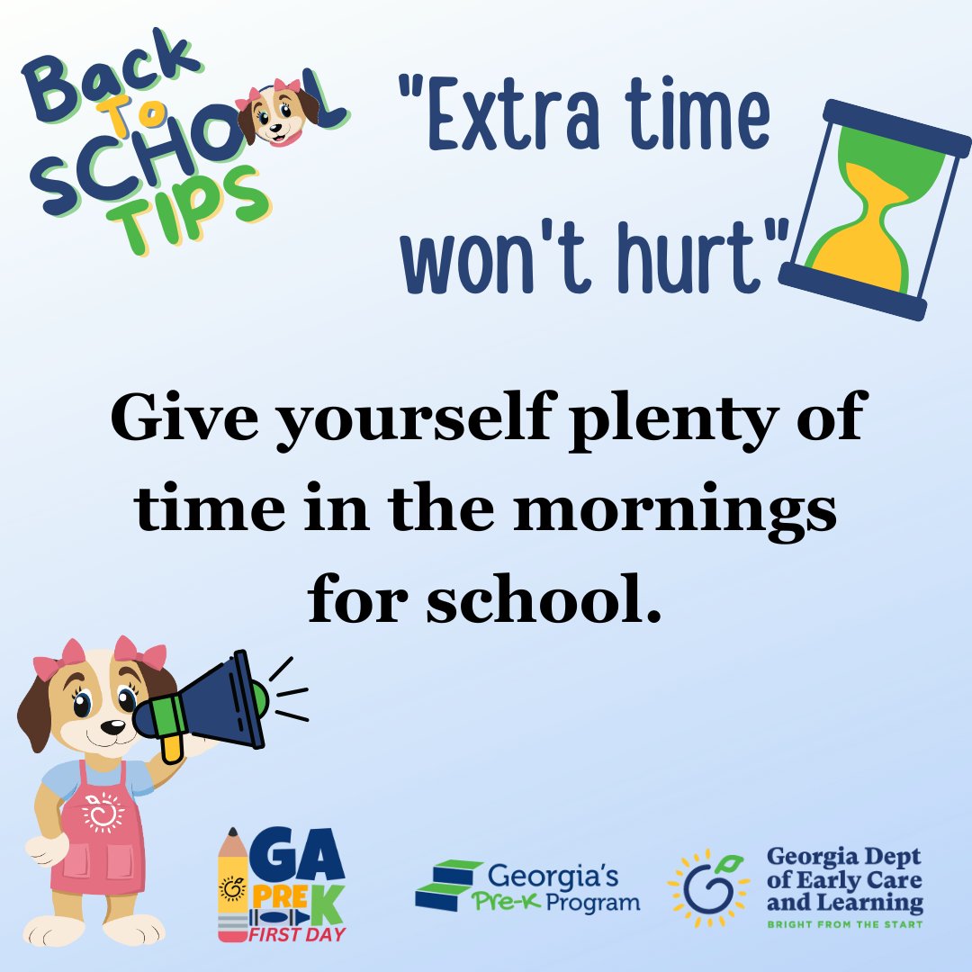 Bright from the Start (@gadeptearlycare) on Twitter photo Here is a tip for a great #GaPreKFirstDay. Follow along with DECAL social media as we give tips for a GREAT #GaPreKFirstDay. #prek #parents #teachers #prekteacher #earlyeducation #Georgia #educate #schooldays #firstdayofschool Here is a tip for a great #GaPreKFirstDay. Follow along with DECAL social media as we give tips for a GREAT #GaPreKFirstDay. #prek #parents #teachers #prekteacher #earlyeducation #Georgia #educate #schooldays #firstdayofschool