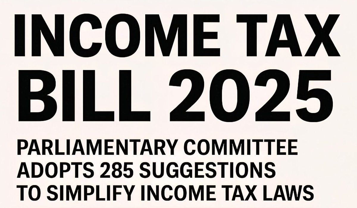 drpawanjaiswal's tweet image. !! Income Tax Bill 2025 !!

ITB&apos;2025 unanimously adopted by Parliament&apos;s Select Committee.

The panel made 285 changes.The 3,790 page-report will be tabled on 21st July.

COMMING SOON..