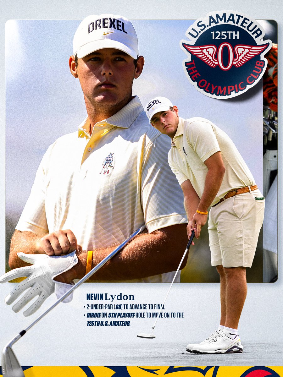 DrexelGolf's tweet image. Kevin Lydon with the birdie on the 5th playoff hole to clinch his ticket to the 125th US Amateur. 🥶🥶🥶⛳️

#FearTheDragon 🐉