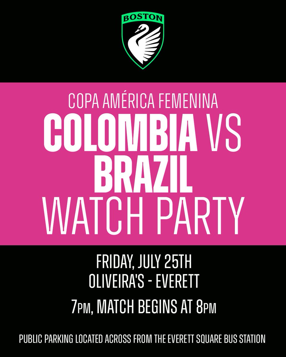 NWSLBoston's tweet image. Vamos 🇧🇷🇨🇴
Pull up to the watch party.
RSVP: nwslboston.typeform.com/to/dpu4xFoq