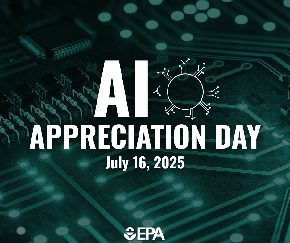 EPA's tweet image. It’s AI Appreciation Day! EPA is committed to permitting reform to cut barriers & bolster AI growth and make America the AI capital of the world.
