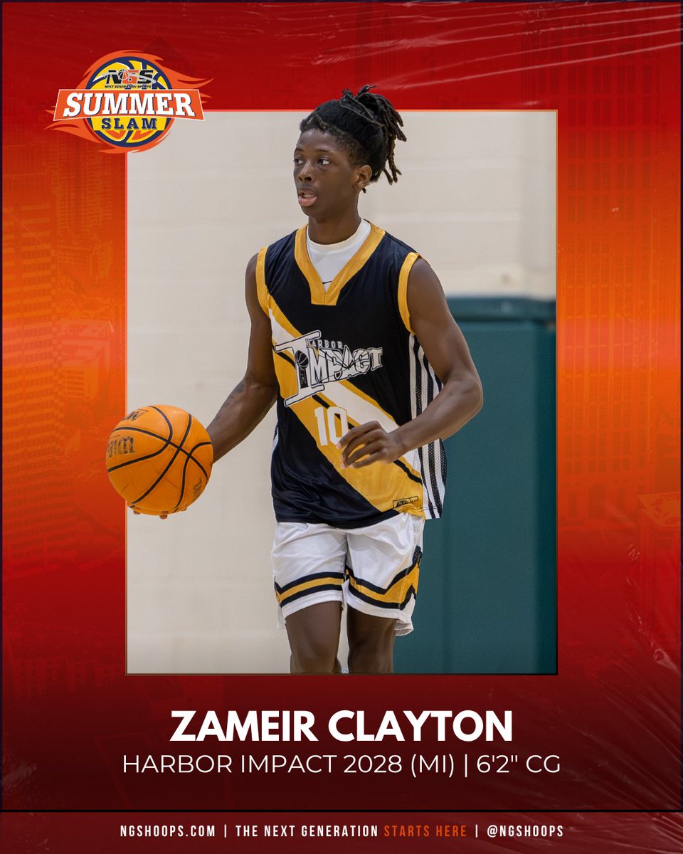 Coach Bruton (@bucketreel) on Twitter photo <a href="/thesymeonwatson/">Symeon Watson</a> <a href="/NGSHoops/">NGS HOOPS</a> <a href="/1stloveb/">Bilal R. Benjamin</a> <a href="/Atlantaswishaau/">Atlanta Swish AAU</a> <a href="/MEdwardsBball/">Sifu</a> <a href="/CHC3/">Scout Clark</a> <a href="/8Ballahoopinsi1/">8Ballahoopinsider</a> <a href="/HereGoJayAgain/">Jay Anderson</a> <a href="/TMarkwith14/">Trent Markwith</a> ’28 Zameir Clayton, 6'2" CG for Harbor Impact (MI) filled it up from every level. Has a picturesque fadeaway jumper & a fast first step. Length & athleticism helped on defense & on the glass. Scholarship level prospect from Michigan is only a rising sophomore. 📈 <a href="/ZameirClayton/">Zameir clayton</a> <a href="/thesymeonwatson/">Symeon Watson</a> <a href="/NGSHoops/">NGS HOOPS</a> <a href="/1stloveb/">Bilal R. Benjamin</a> <a href="/Atlantaswishaau/">Atlanta Swish AAU</a> <a href="/MEdwardsBball/">Sifu</a> <a href="/CHC3/">Scout Clark</a> <a href="/8Ballahoopinsi1/">8Ballahoopinsider</a> <a href="/HereGoJayAgain/">Jay Anderson</a> <a href="/TMarkwith14/">Trent Markwith</a> ’28 Zameir Clayton, 6'2" CG for Harbor Impact (MI) filled it up from every level. Has a picturesque fadeaway jumper & a fast first step. Length & athleticism helped on defense & on the glass. Scholarship level prospect from Michigan is only a rising sophomore. 📈 <a href="/ZameirClayton/">Zameir clayton</a>