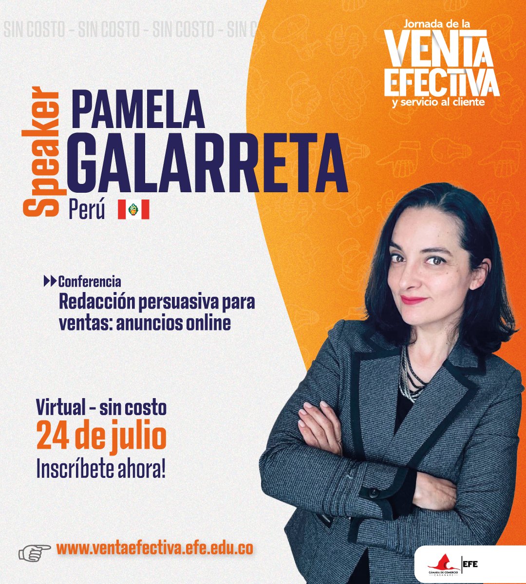 👉 Si no sabes qué escribir en tus anuncios, ¡esta conferencia es para ti!
🎯 Redacción persuasiva con Pamela Galarreta.
📅 24 de julio · 100% online · sin costo
🖱 Inscríbete → forms.gle/DTgBjSJubrbVgv…
#online #gratis #negociops #redaccion