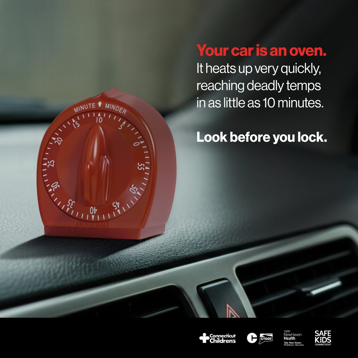 CTDOTOfficial's tweet image. We're in the height of summer, with 90+ degree days!☀️
On 90 degree days like today, car temperatures can exceed 100 degrees in just 10 minutes😨 It has nothing to do with how much you love them. Do whatever you can to remind yourself to #LookBeforeYouLock.
#CTDOT #Summer