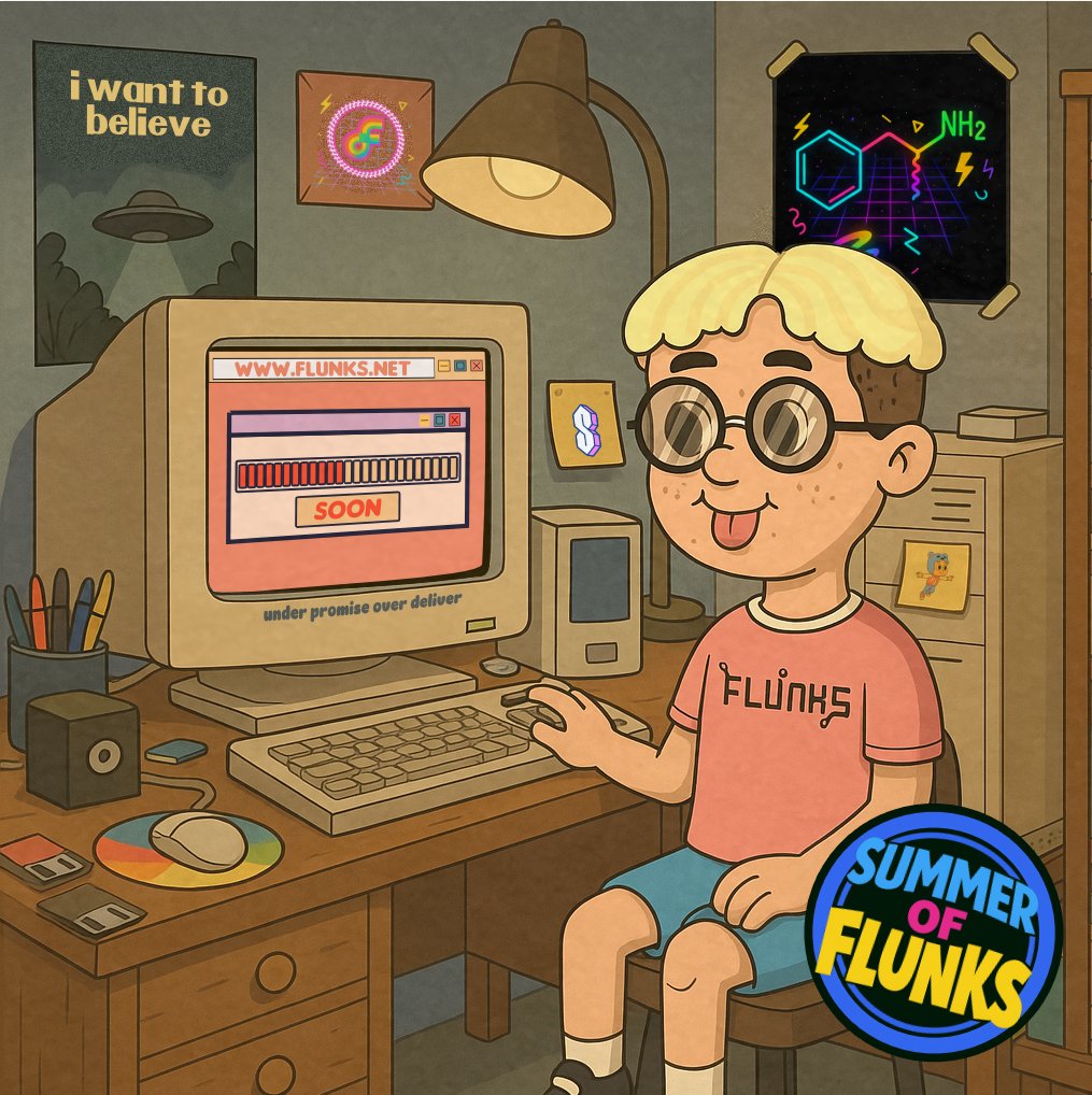 flunks_nft's tweet image. Some Flunks spend all summer outside with their friends and come in when the street lights come on... some Flunks lock themselves in their rooms and pray nobody bothers them....