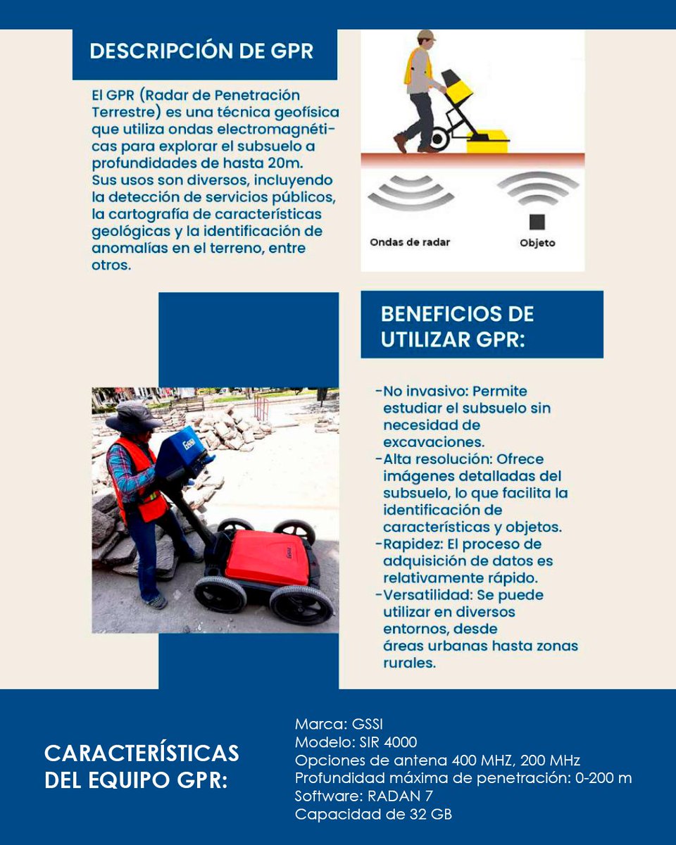 LaUASLP's tweet image. 🔺 La Facultad de @csyhUASLP pone a disposición para renta un equipo de georradar (GPR) con servicio de prospección.

📩 Contacto: andrea.onofri@uaslp.mx