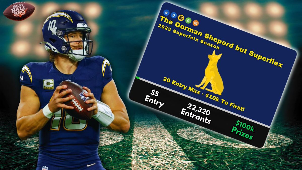 SUPERFLEX DRAFTS ARE BACK!!! 

Come hang out at 6pm cst for Day 174 with a consecutive streamed draft! 

(These Chargers jerseys are 🔥 btw)

Come hang out!

youtube.com/live/GpFWVE-uF…