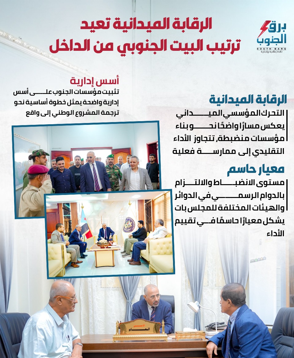 الرقابة الميدانية تعيد الترتيب الجنوبي من الداخل
#برق_الجنوب