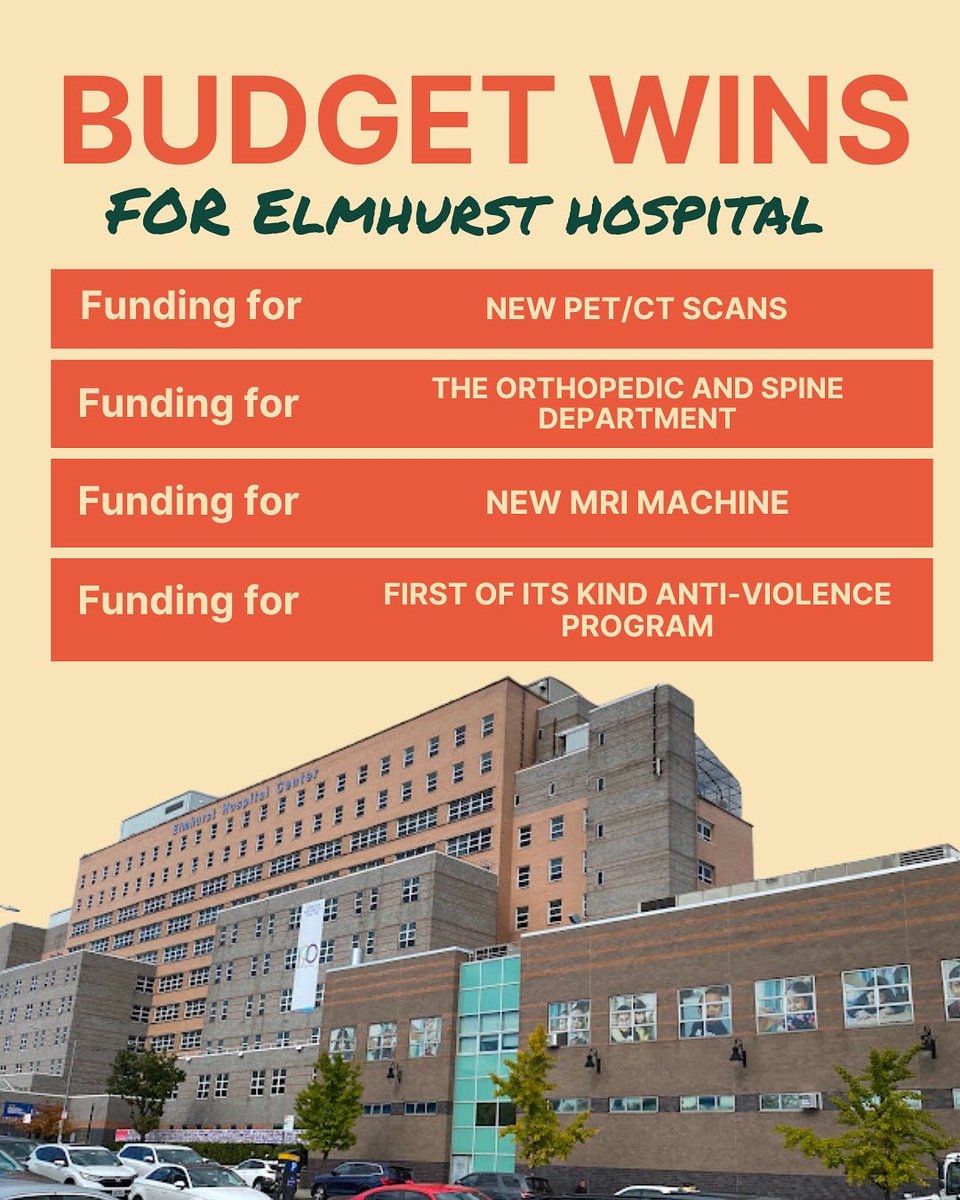 voteshekar's tweet image. From securing funds for a new PET/CT scan, the Orthopedic & Spine Department, a new MRI machine, & the hospital’s first-of-its-kind Anti-Violence program, we ensured Elmhurst Hospital was supported in the budget!
As the healthcare workers care for us, we'll always care for them.