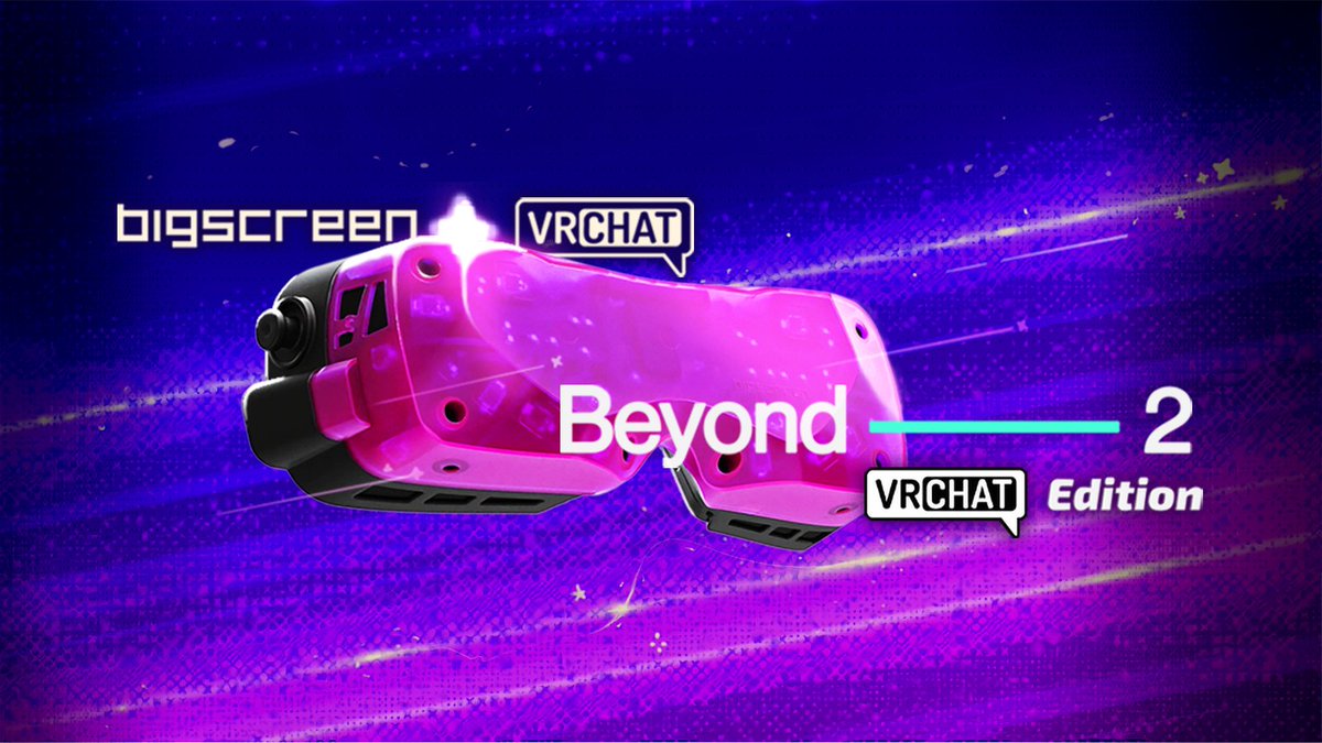 VRChat's tweet image. We've partnered with @BigscreenVR to launch the Bigscreen Beyond 2e: VRChat Edition!
Experience the lightest VR headset EVER, designed for maximum VRChat immersion.