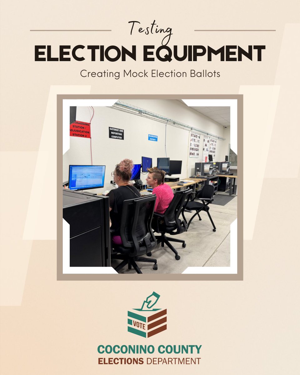 CoconinoVote's tweet image. Elections staff are hard at work! They're meticulously creating mock election paper ballots right now. Why? To thoroughly test the latest upgrades to our tabulation software and equipment. This critical step ensures everything runs smoothly and accurately on Election Day!