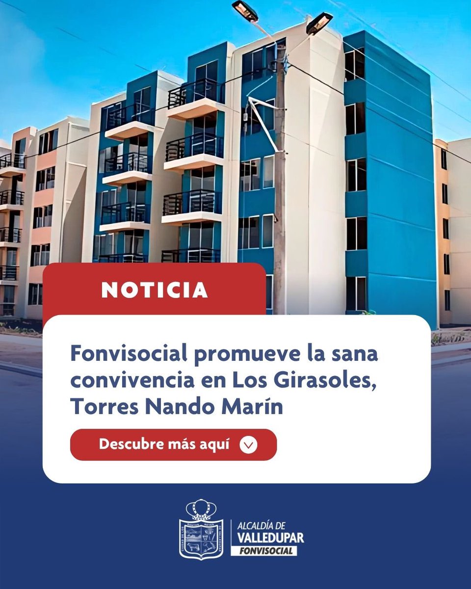 fonvisocial's tweet photo. FONVISOCIAL promueve la sana convivencia en Los Girasoles – Torres Nando Marín, con apoyo de la Policía y la administradora de la manzana, Mercy Arias. El acompañamiento se enmarca en la Ley 675 de 2001 y busca fortalecer la vida en comunidad. https://t.co/7Vkf427AqX