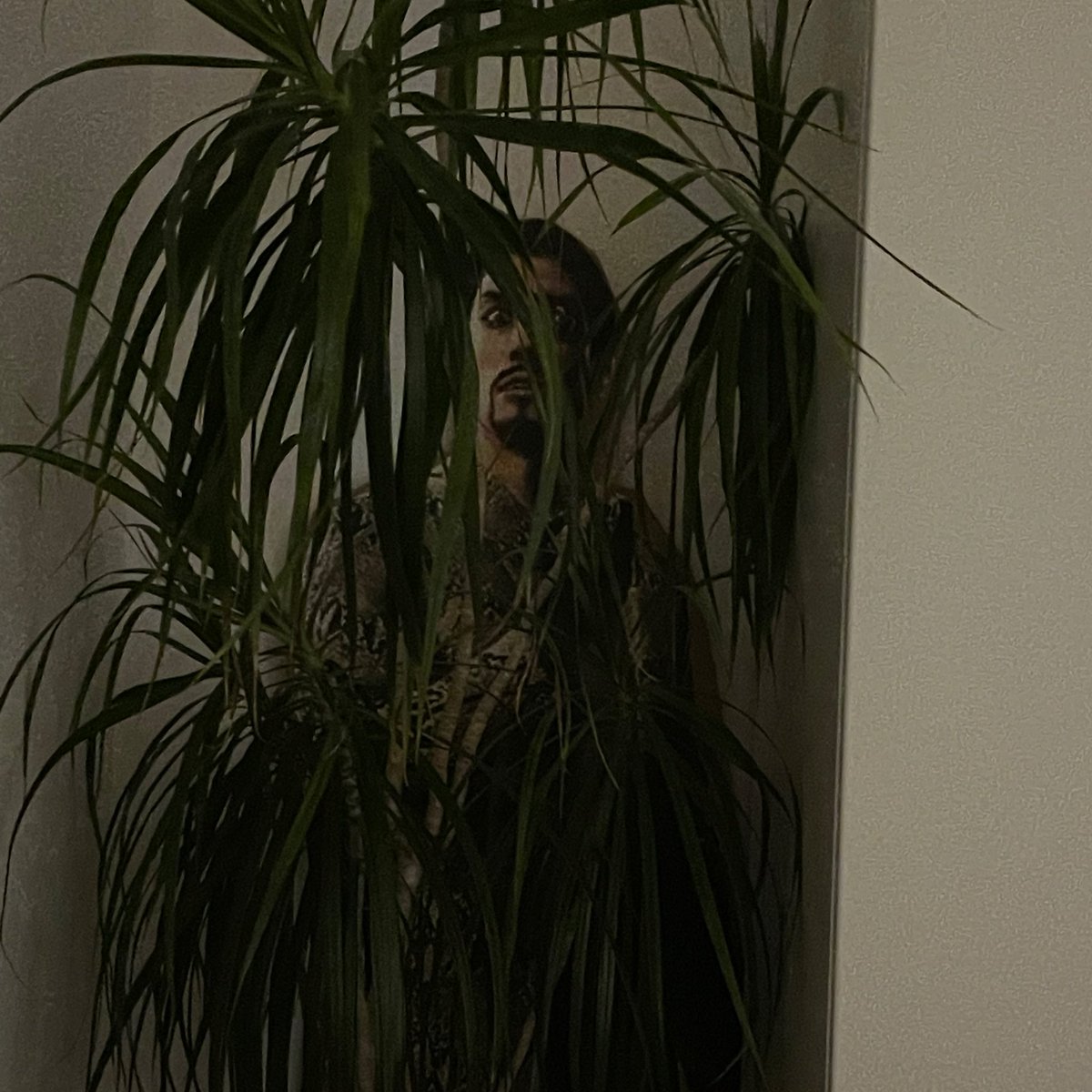 yemathing's tweet image. My mom doing everything in her power to make him look scarier