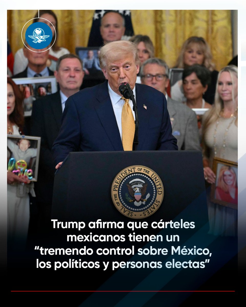 🔴 Durante la firma de la Ley contra el Tráfico de Fentanilo, Trump aseguró que las autoridades mexicanas están “petrificadas” de presentarse a sus oficinas, “de ir a trabajar” porque los carteles del narcotráfico tienen un "tremendo control" sobre México eluniversal.com.mx/mundo/trump-af…