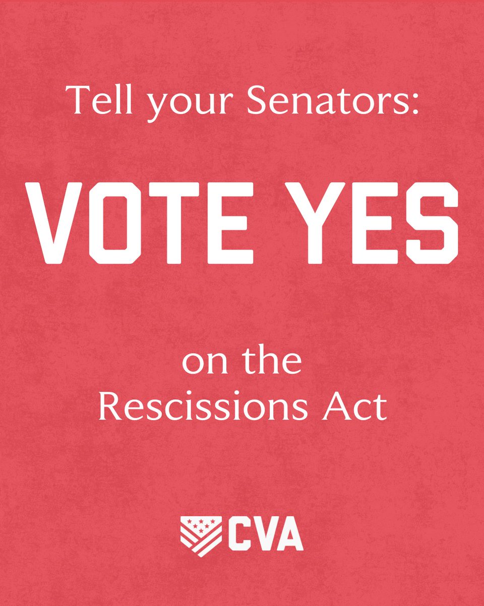 ConcernedVets's tweet image. Around $9 billion in taxpayer savings is on the line, but the Senate can’t decide whether to save your hard-earned dollars or continue to waste them.
Make their decision simple. Urge them to support the Rescissions Act of 2025: bit.ly/4oanamP