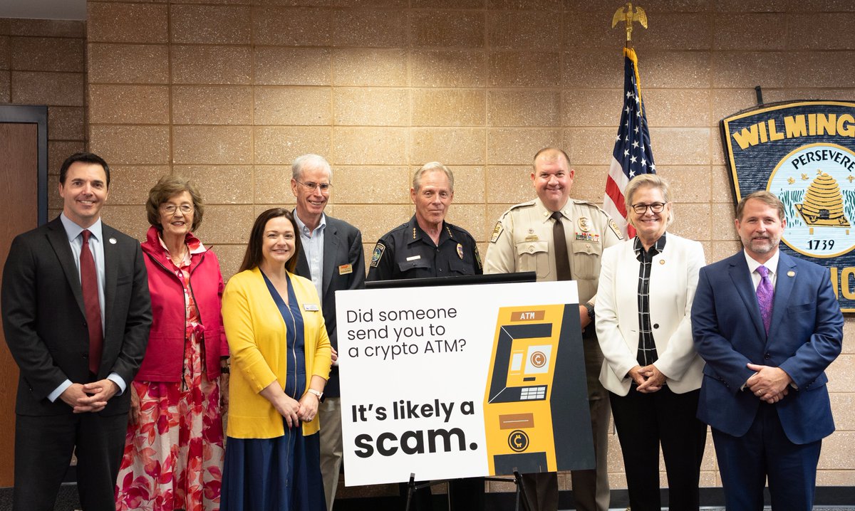NCAGO's tweet image. Yesterday, AG @JeffJacksonNC and @NCSecState launched a statewide initiative to raise awareness about cryptocurrency ATM scams. Scammers can con victims out of over $100k by convincing them to deposit money into fake crypto accounts at these ATMs.
ncdoj.gov/attorney-gener…