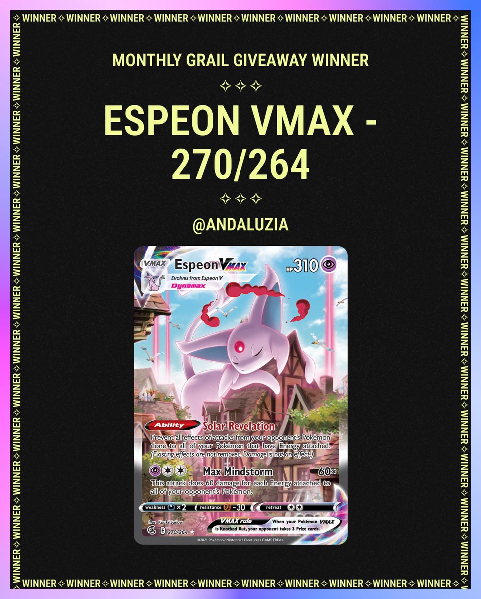 grailsgg's tweet image. Monthly Grail Giveaway Winner!!,
Congrats to Andaluzia for winning!,
Thank you to everyone who’s been ripping packs and getting entered into our Monthly Grail Giveaway!
💎 Keep an eye out — we’ve got more giveaways, more grails, and more chances to hit big coming soon 💎