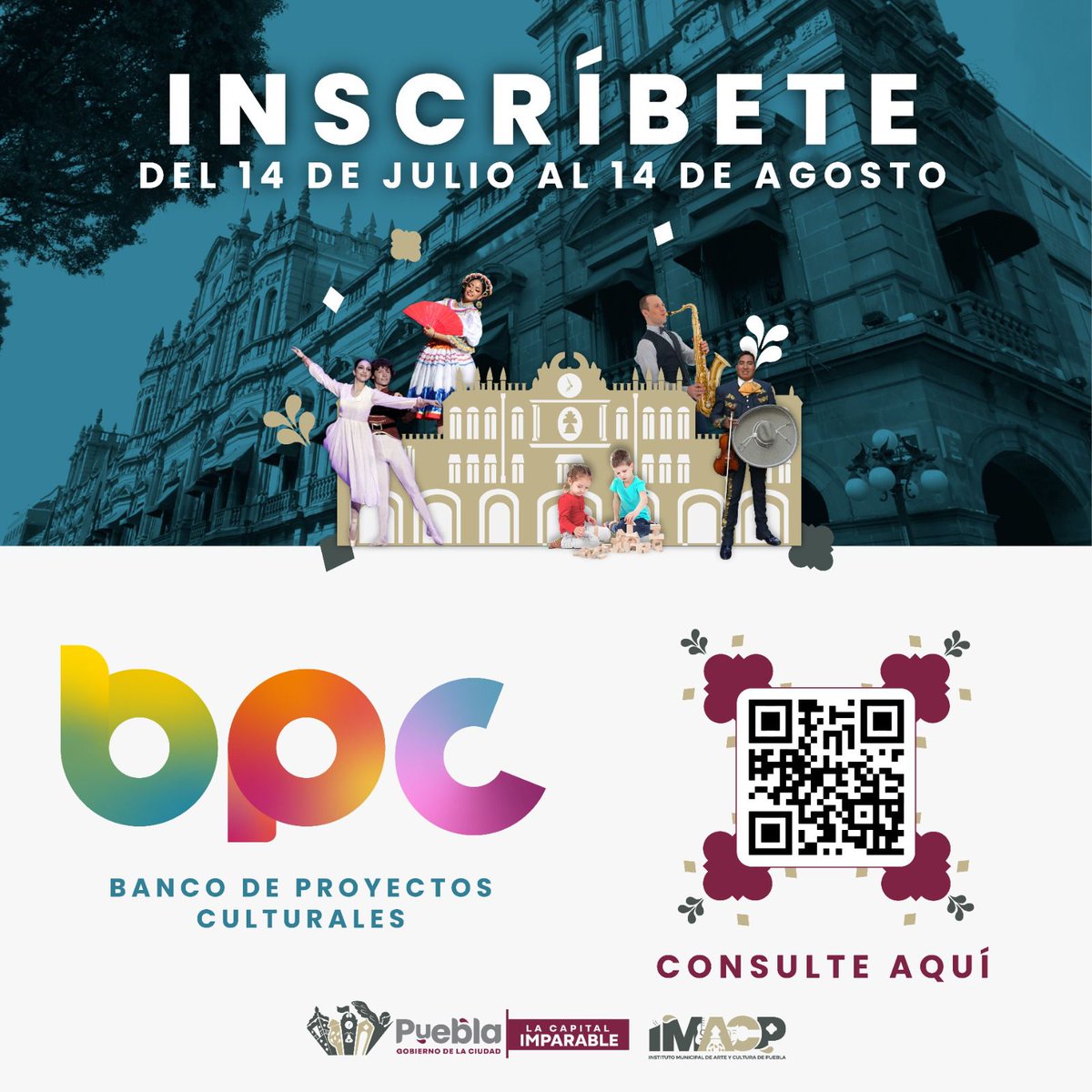 📣 #CulturaImparable | Ya está la convocatoria al Banco de Proyectos Culturales. 🎭🎶
Creadores, colectivos y espacios independientes de #LaCapitalImparable esto es para ustedes. 🩰

📲  Más detalles: bit.ly/4jg4aAE