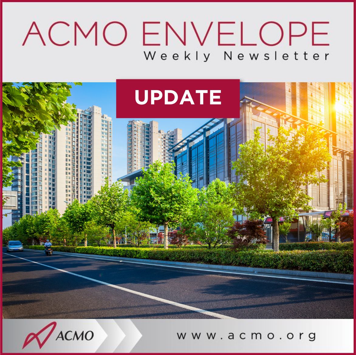 This week's newsletter, ACMO Envelope, just released! Learn about everything going on at #ACMO and around #Condoland. 

ow.ly/e9oC50WqQX1

#ACMONews #ACMOLife #CondoManager