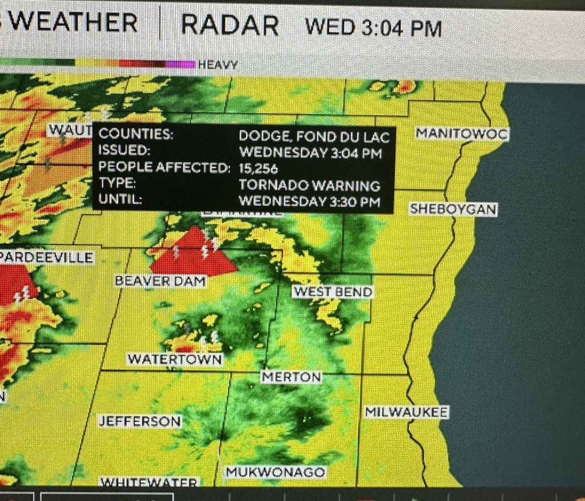 Tornado warning here- we’re on <a href="/CBS58/">CBS 58 News</a> live now!!