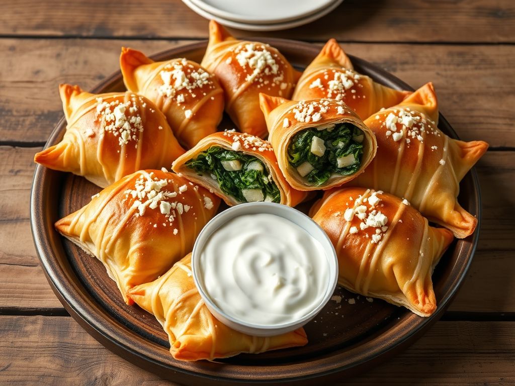 greeksnacks's tweet photo. Spinach and cheese bougatsa is a delicious #Greek pastry made with flaky phyllo dough filled with spinach, feta, and herbs. It's a comforting snack or breakfast item, embodying rich flavors and cultural #tradition. 

Go to https://t.co/zzyMMdYsJl for details.

#snacks #health https://t.co/ucrixiG264