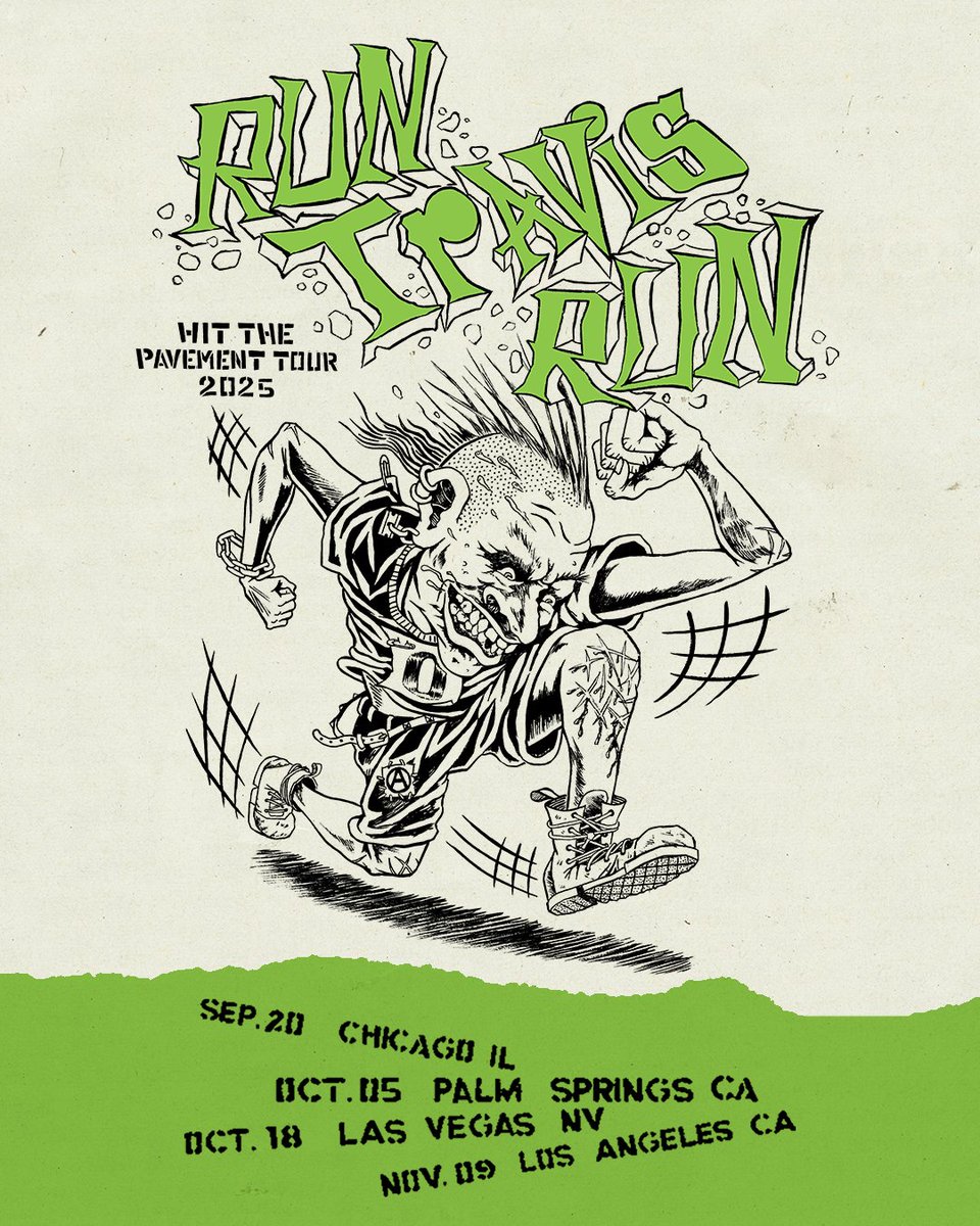blink182py's tweet image. El evento "Run Travis Run" vuelve con 4 fechas donde las personas correrán con Travis Barker.
🗓️ 20 de Septiembre | Chicago, IL
🗓️ 5 de Octubre | Palm Springs, CA
🗓️ 18 de Octubre | Las Vegas, NV
🗓️ 9 de noviembre | Los Angeles, CA
Más información en runtravisrun.com