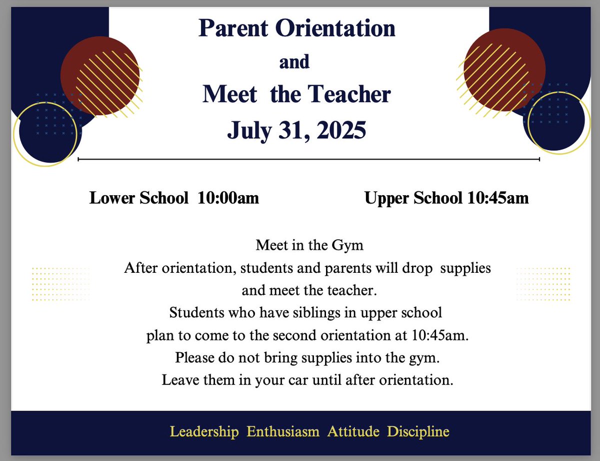 ✏️MARK YOUR CALENDARS!✏️

Thursday, July 31st will be orientation and meet your teacher day!! 

Class assignments and schedules will be available on July 28th! 

🦁
