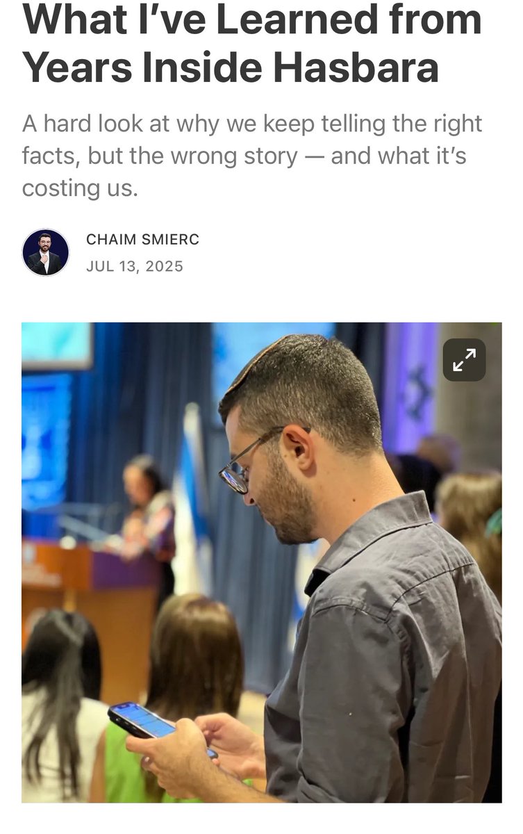Josh Feldman ג'וש פלדמן (@joshrfeldman) on Twitter photo “When antisemitism rises in cities like New York, the instinct isn’t to reconnect with Israel — it’s to move to Florida. Or Texas. Or to tune out completely,” writes <a href="/ChaimSmierc/">Chaim • חיים</a>. “That’s a failure — not just of messaging, but of meaning.”
chaimsmierc.substack.com/p/what-ive-lea… “When antisemitism rises in cities like New York, the instinct isn’t to reconnect with Israel — it’s to move to Florida. Or Texas. Or to tune out completely,” writes <a href="/ChaimSmierc/">Chaim • חיים</a>. “That’s a failure — not just of messaging, but of meaning.”
chaimsmierc.substack.com/p/what-ive-lea…
